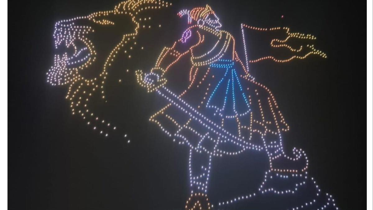२ हजार ड्रोन... आकाशात झगमगला महाराष्ट्राचा इतिहास आणि संस्कृती... पहा व्हिडीओ