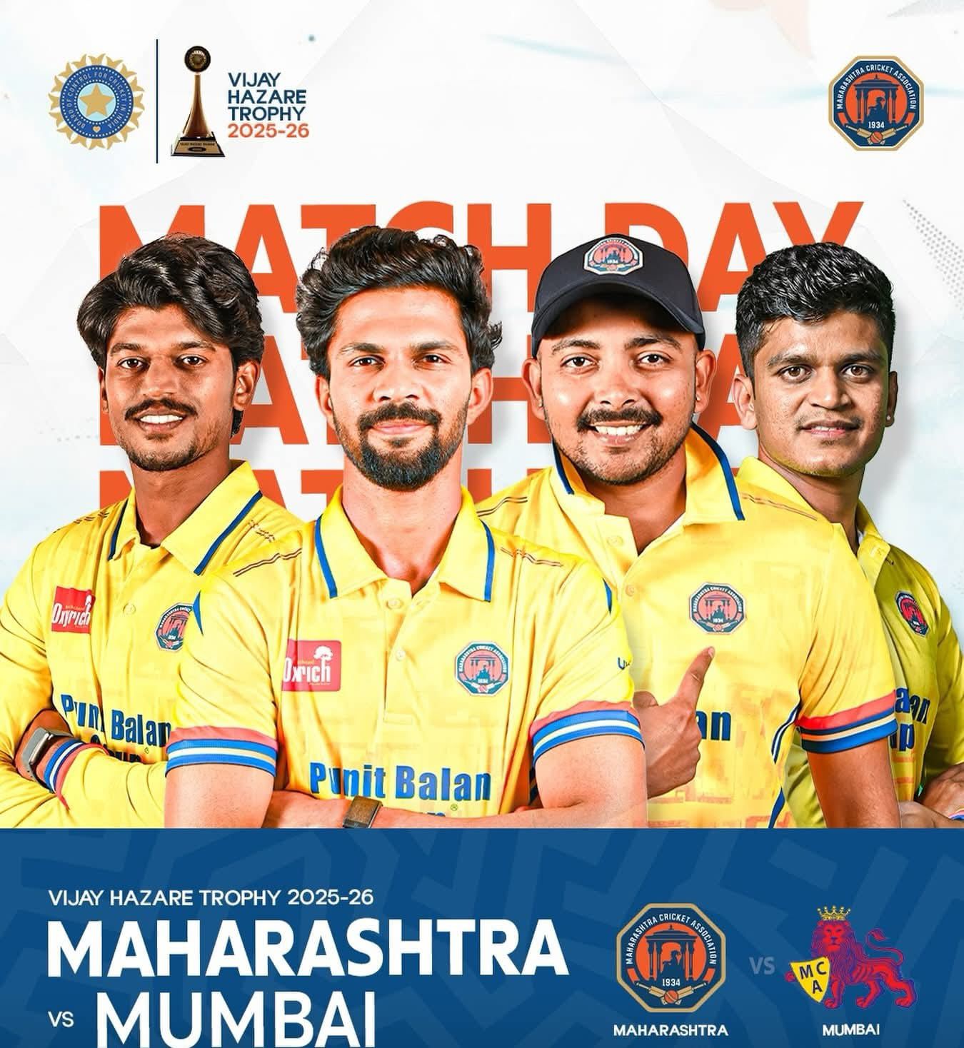 बीसीसीआयच्या  विजय हजारे ट्रॉफीत बलाढ्य मुंबईवर विजय... नाशिकच्या या खेळाडूंची चमकदार कामगिरी...